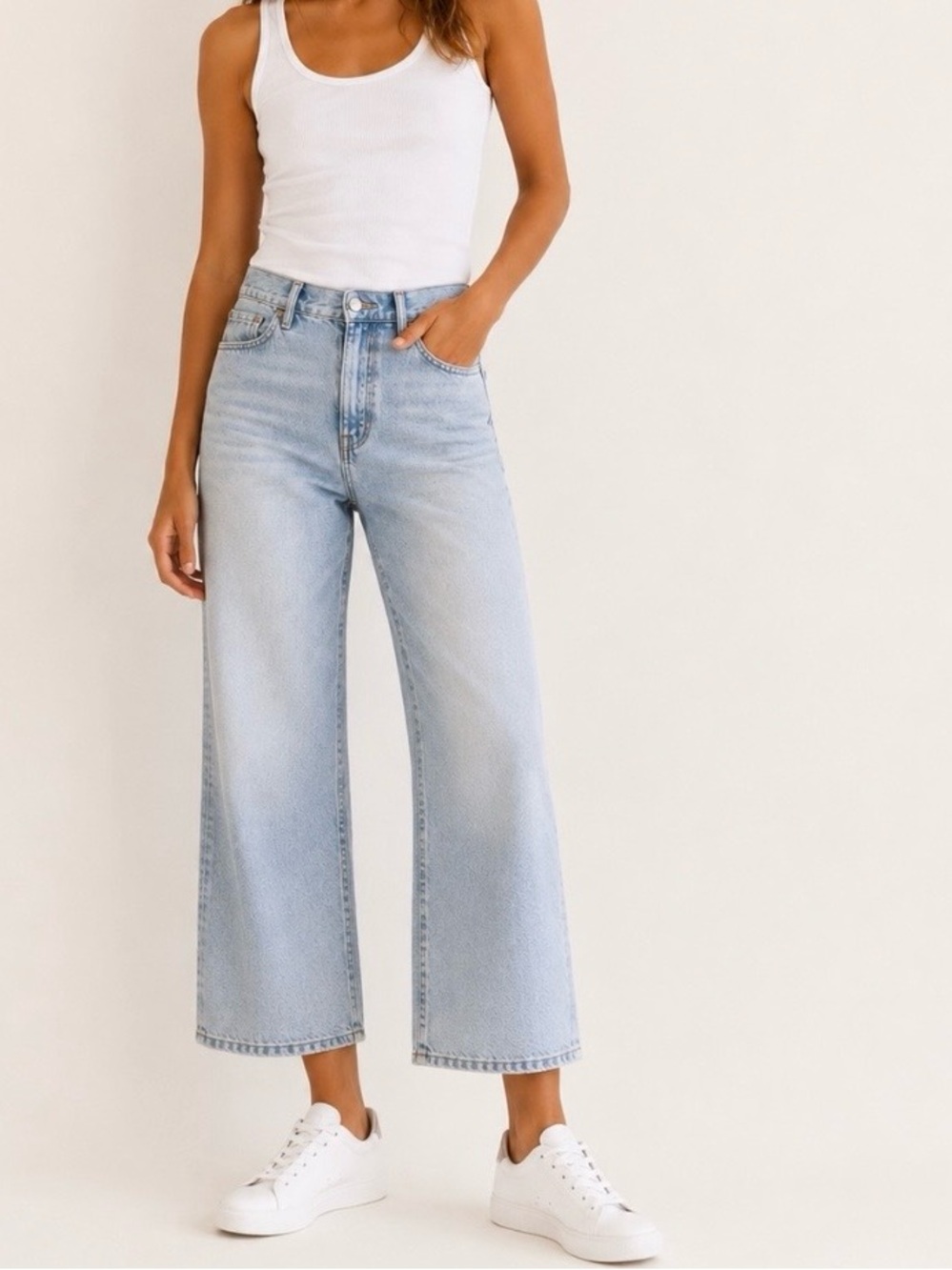 7 For All Mankind Cropped Wide Leg Jeans Size 27